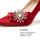 2020 autumn new red wedding shoes Chinese dress high heels female stiletto pointed bridal large size single shoes