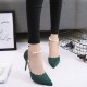 2020 spring and summer new high-heeled shoes high-heeled sexy word buckle chain fine heel shallow matte women's sandals