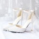 Crystal fringed wristband wedding shoes white pearl bridal shoes pointed fine with wedding photos 2019 summer new sandals women