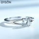 Dyson 925 Sterling Silver Ring Engagement Round Cystal Zirconia Solitaire Rings For Women Lover Gift Wedding Anniversary Jewelry