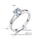 Dyson 925 Sterling Silver Ring Engagement Round Cystal Zirconia Solitaire Rings For Women Lover Gift Wedding Anniversary Jewelry