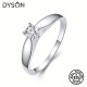 Dyson 925 Sterling Silver Rings Solitaire Classic White Zirconia Promise Bridal Wedding Engagement Rings For Women Fine Jewelry