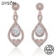 Dyson Pear Heart Rose Gold Plated Lovely Earrings For Women Birthday Anniversary Gifts Fine Jewelry 925 Sterling Silver Earrings