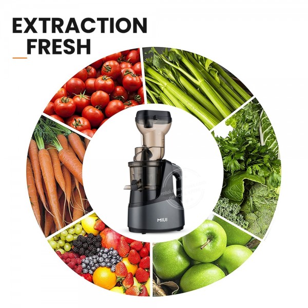 MIUI Slow Juicer Machine 7-Segment Helical Cold Press Patented Filter Free Easy Clean Commercial Electric Fruit Juicer AC-Motor