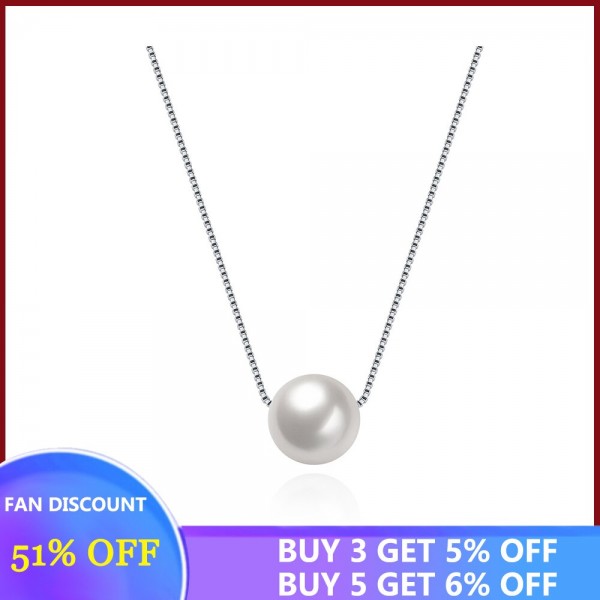 SILVERHOO 925 Sterling Silver Shell Pearl Women Necklaces Elegant Creative Fine Jewelry Wedding Couple Imitation Pearls Pendant