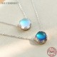 SILVERHOO Aurora Pendant Necklace Halo Crystal Gem S925 Sterling Silver Fashion Necklace Women's Elegant Engagement